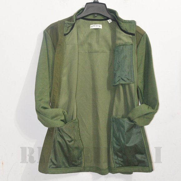 Green NWT Orvis men's bonded mesh fleece full zip jacket - Picture 5 of 7